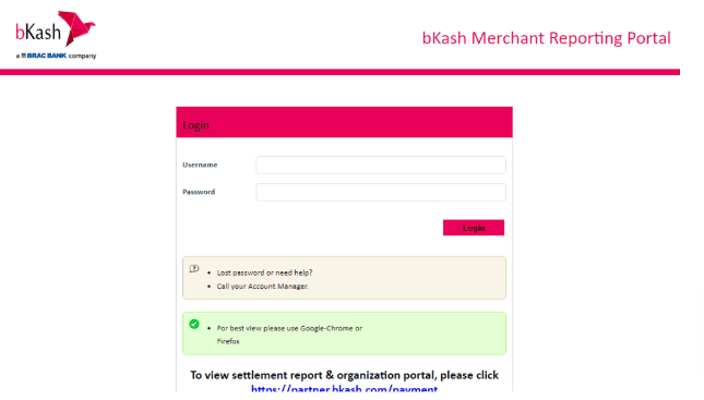 What is Bkash Merchant Reporting Portal