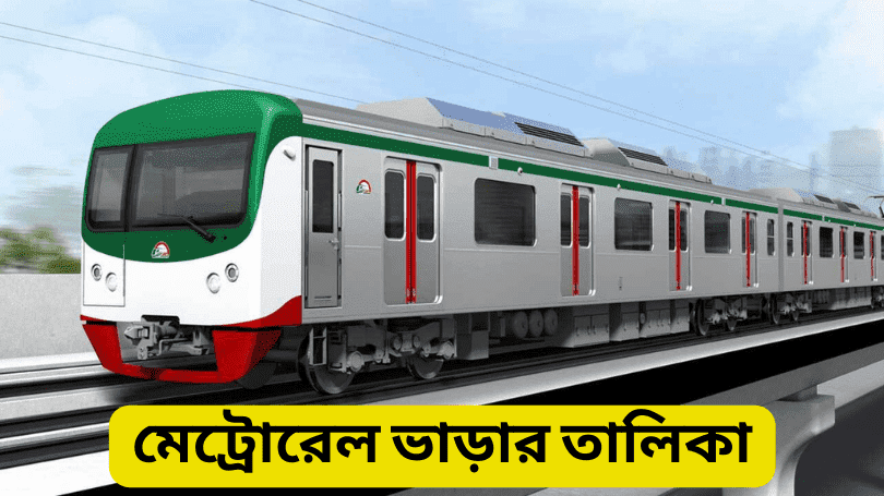 মেট্রোরেল ভাড়ার তালিকা ২০২৩ | Dhaka Metro Rail Ticket Price