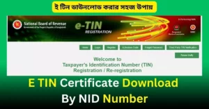 E TIN Certificate Download By NID Number