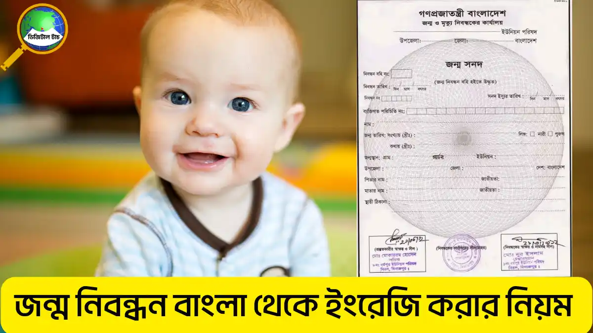 জন্ম নিবন্ধন বাংলা থেকে ইংরেজি করার নিয়ম