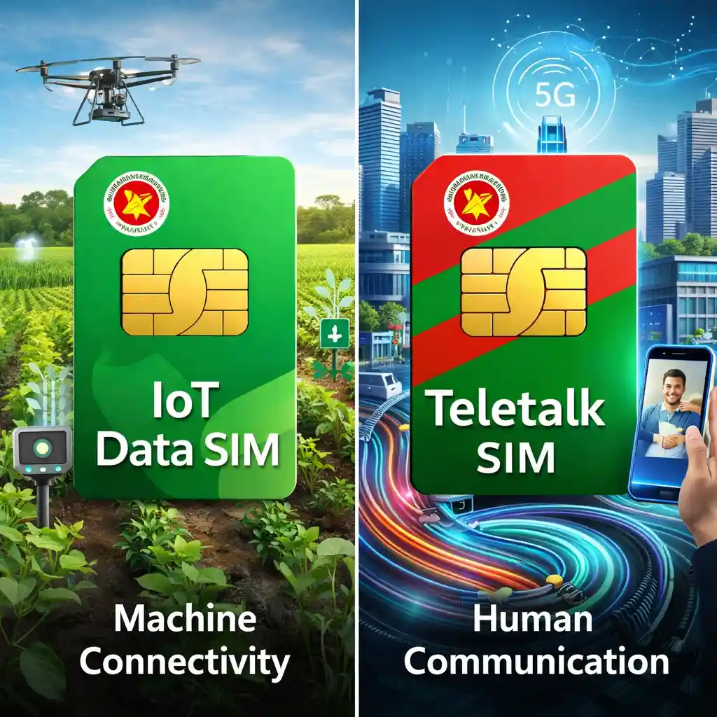 IOT ও Teletalk সিম এর মধ্যে পার্থক্য