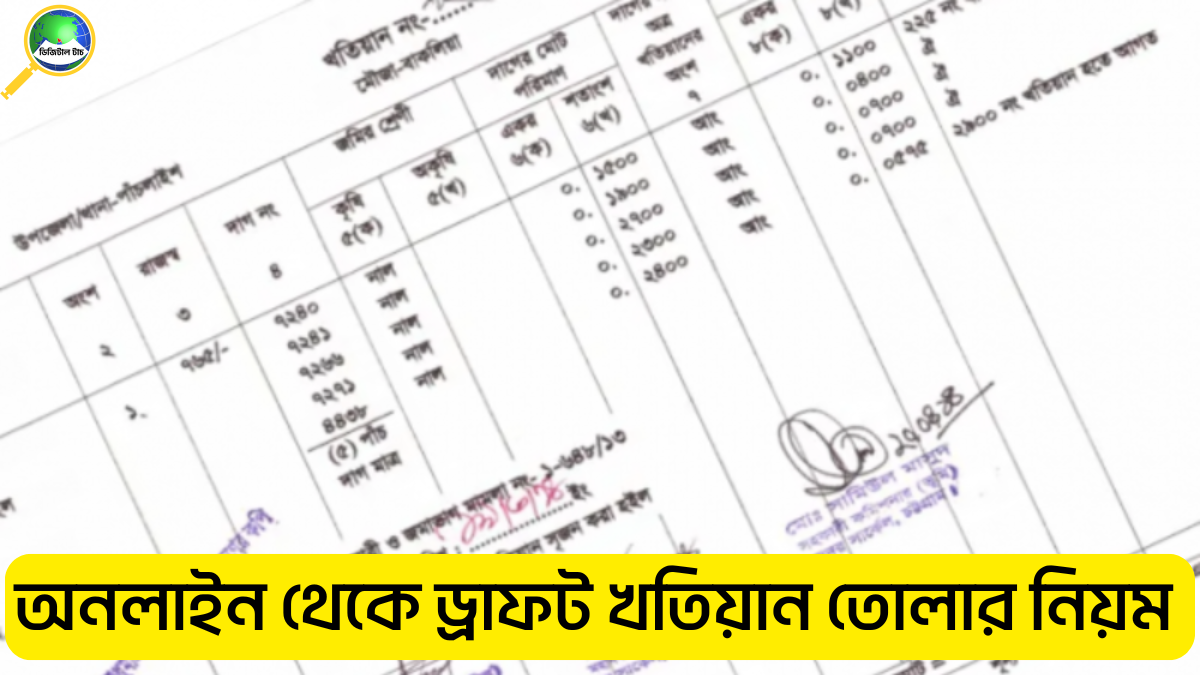 অনলাইন থেকে ড্রাফট খতিয়ান তোলার নিয়ম ২০২৬