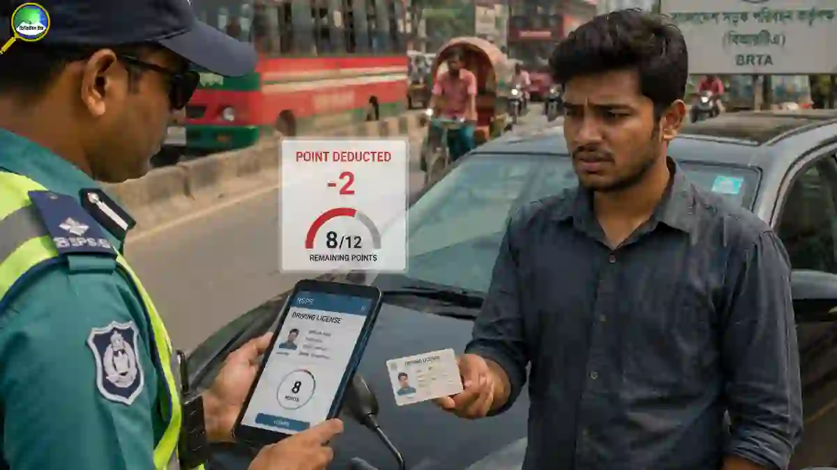 ট্রাফিক আইন ভাঙলে লাইসেন্স থেকে পয়েন্ট কাটা হবে