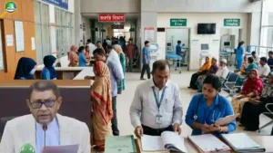সরকারি হাসপাতালে দালাল ও টেস্ট বাণিজ্য বন্ধে স্বাস্থ্যমন্ত্রীর ঘোষণার প্রতীকী দৃশ্য