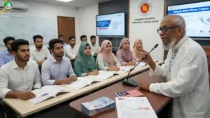 বিনা খরচে মালয়েশিয়ায় কর্মী পাঠানোর সরকারি উদ্যোগ নিয়ে বাংলাদেশি কর্মীদের প্রশিক্ষণ কার্যক্রম
