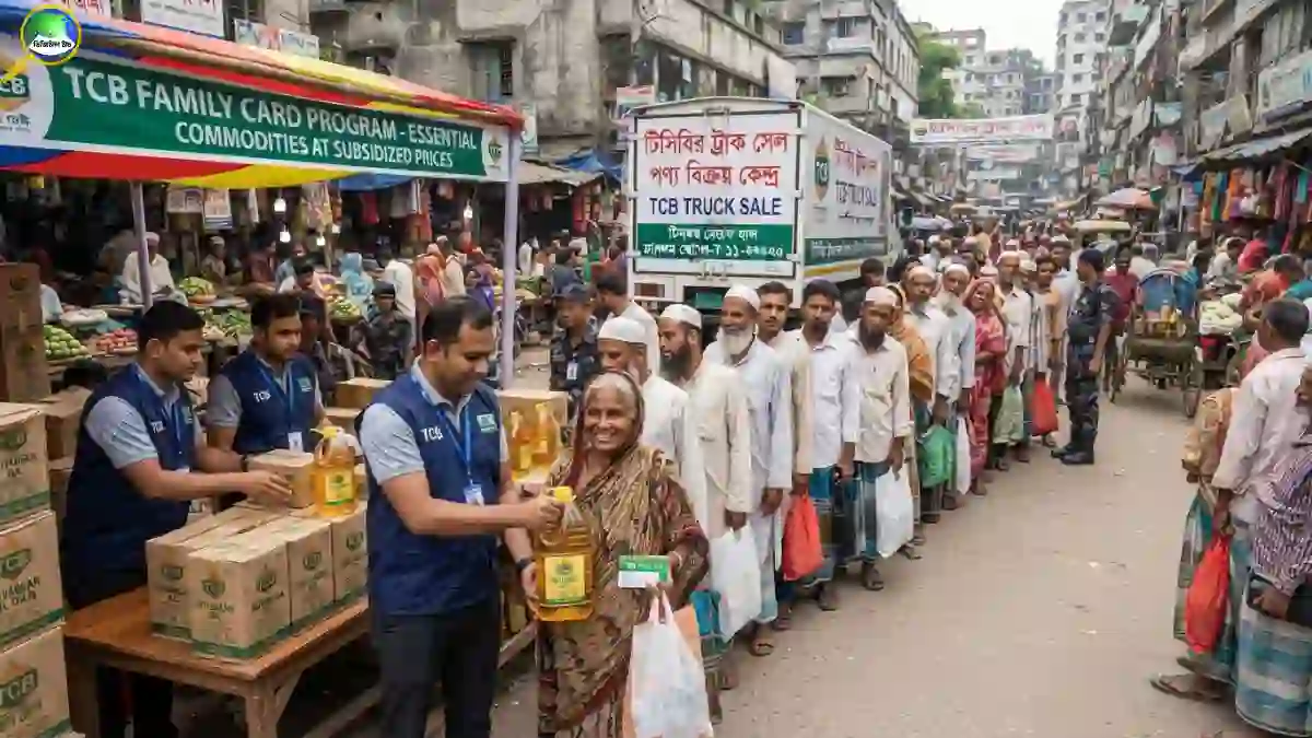 খোলাবাজারে কম দামে নিত্যপণ্য বিক্রি করছে টিসিবি